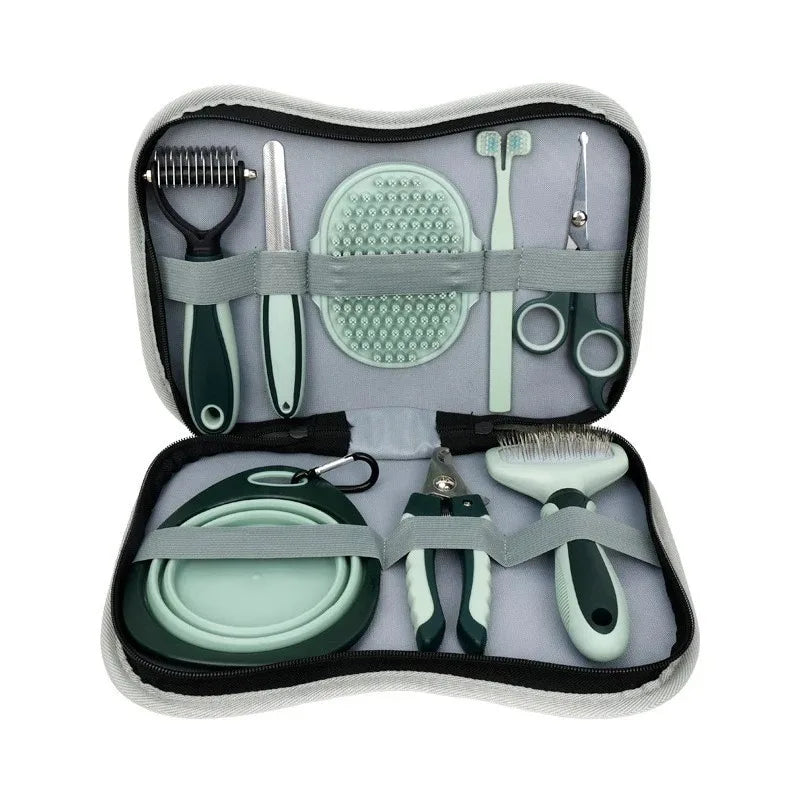 8 in 1 Dog Cat Grooming Comb Set,Pet Cleaning Brush Tool Set,Pet Multi-Functional Cleaning Set Cat Hair Removal Brush Kit