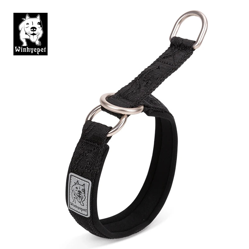 Winhyepet Pet Dog Collar P-chain No Pull Walking Traveling Light 3M Reflection Liner for Great & Small Puppy Bulldog YC1851
