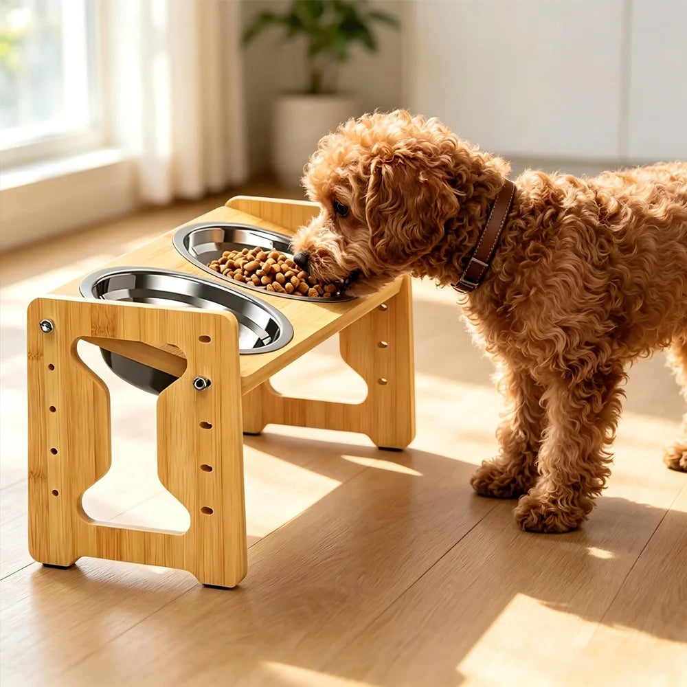 Adjustable Height Cat Bowl 9 Levels Raised Elevated Pet Feeder Bowl Anti-Vomiting Stainless Steel Cat Water Food Bowl for Cats