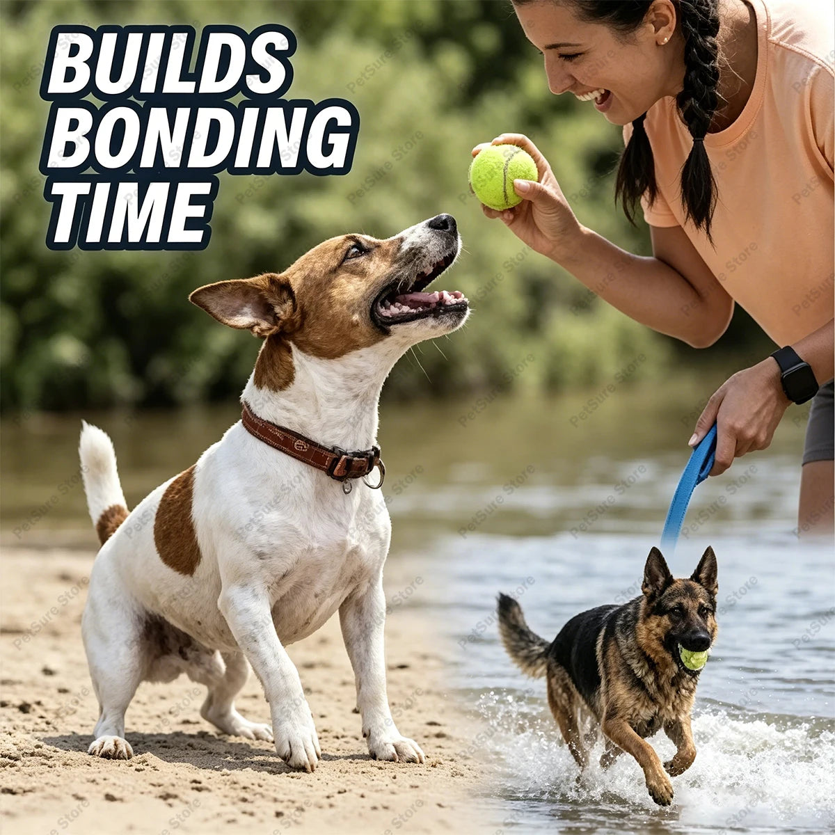 Dog Ball Launcher Sport with 18' Handle Length for Medium Dog Balls for Dogs 20-60 Lb Plastic Pet Fetch Ball Thrower Perfect