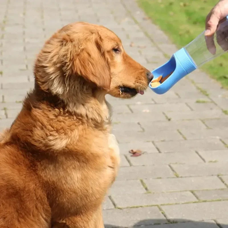 320ML Portable Dog Water Bottle With Food Container Travel 2 in 1 Pet Water Dispenser For Small Large Dogs Cat Labrador Drinking Bowls