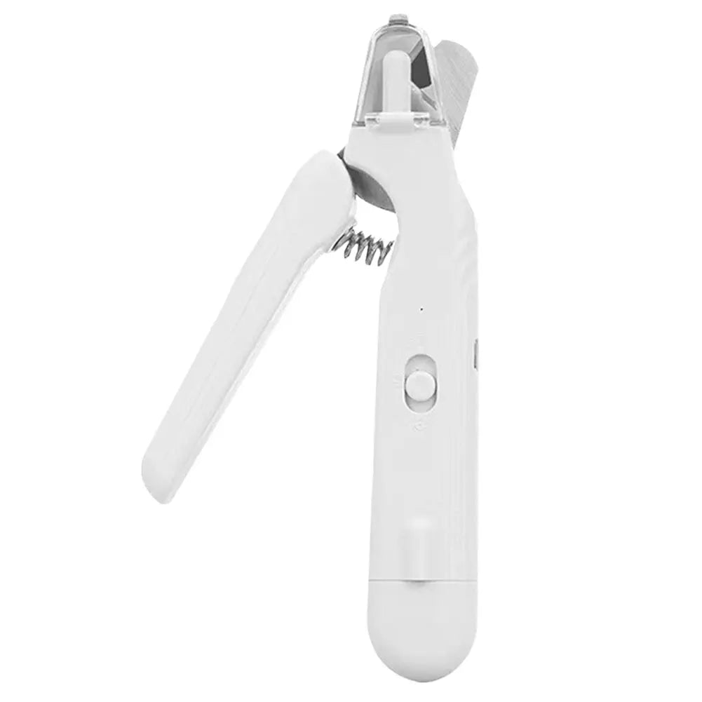 2 In 1 Universal Nail Cutter Anti Splash with LED Pet Supply(White)