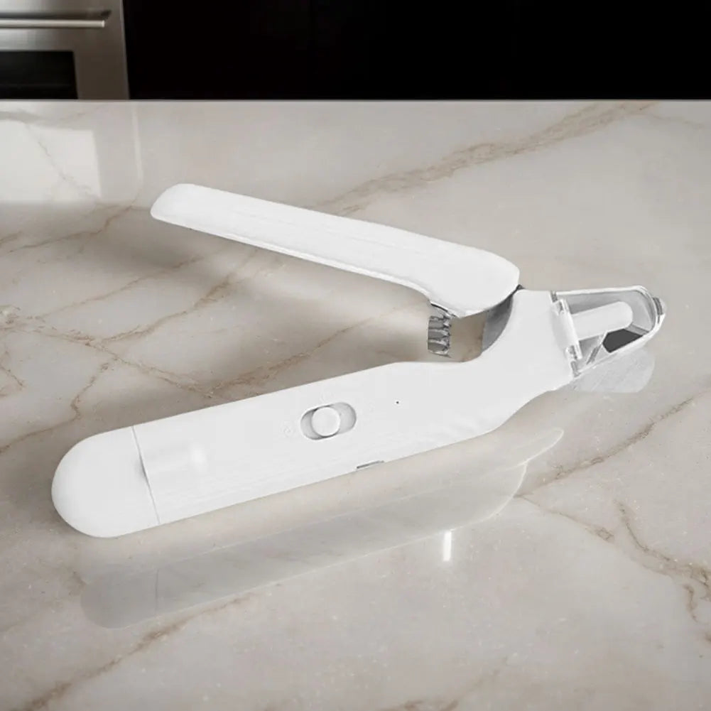 2 In 1 Universal Nail Cutter Anti Splash with LED Pet Supply(White)