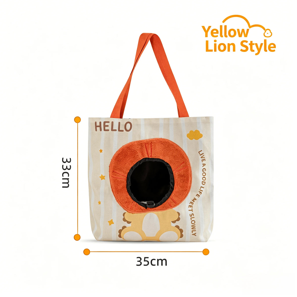 Cartoon Head Out Cat Tote Bag Breathable Canvas Portable Shoulder Carrier Large Capacity Travel Bag for Small Pets