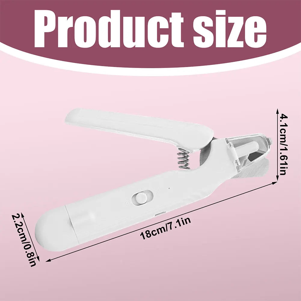 2 In 1 Universal Nail Cutter Anti Splash with LED Pet Supply(White)