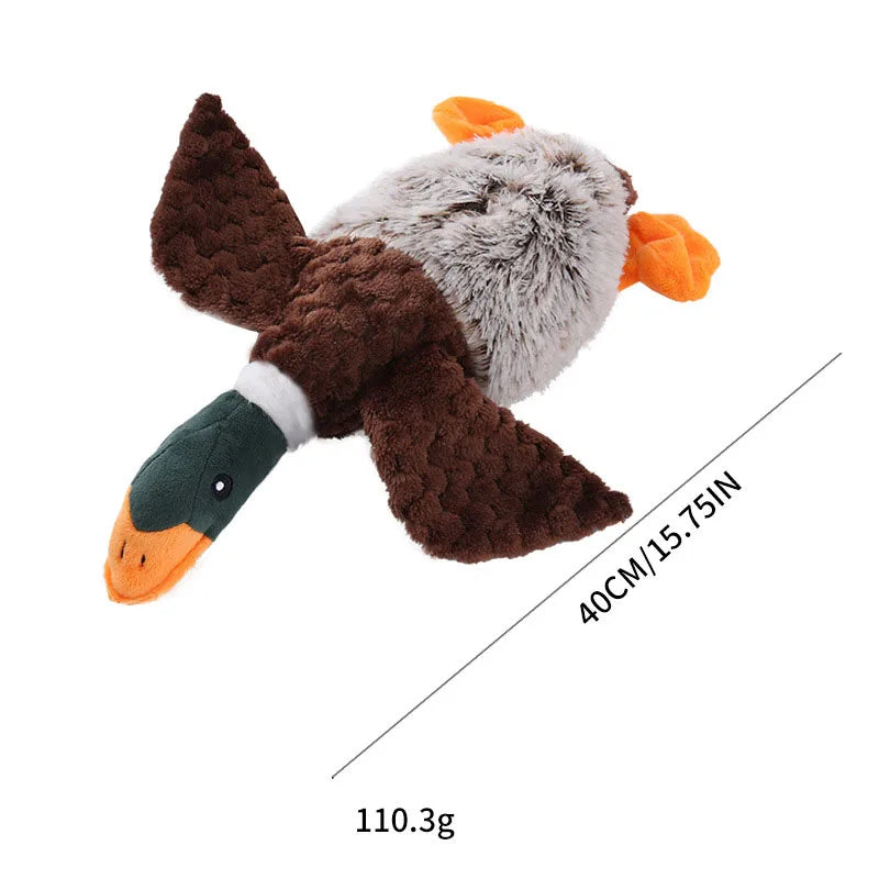 Pet Plush Duck Squeak Toy Cute Interactive Training Play Stuffed Squeaky Cleaning Tooth Dog Chewing Toys