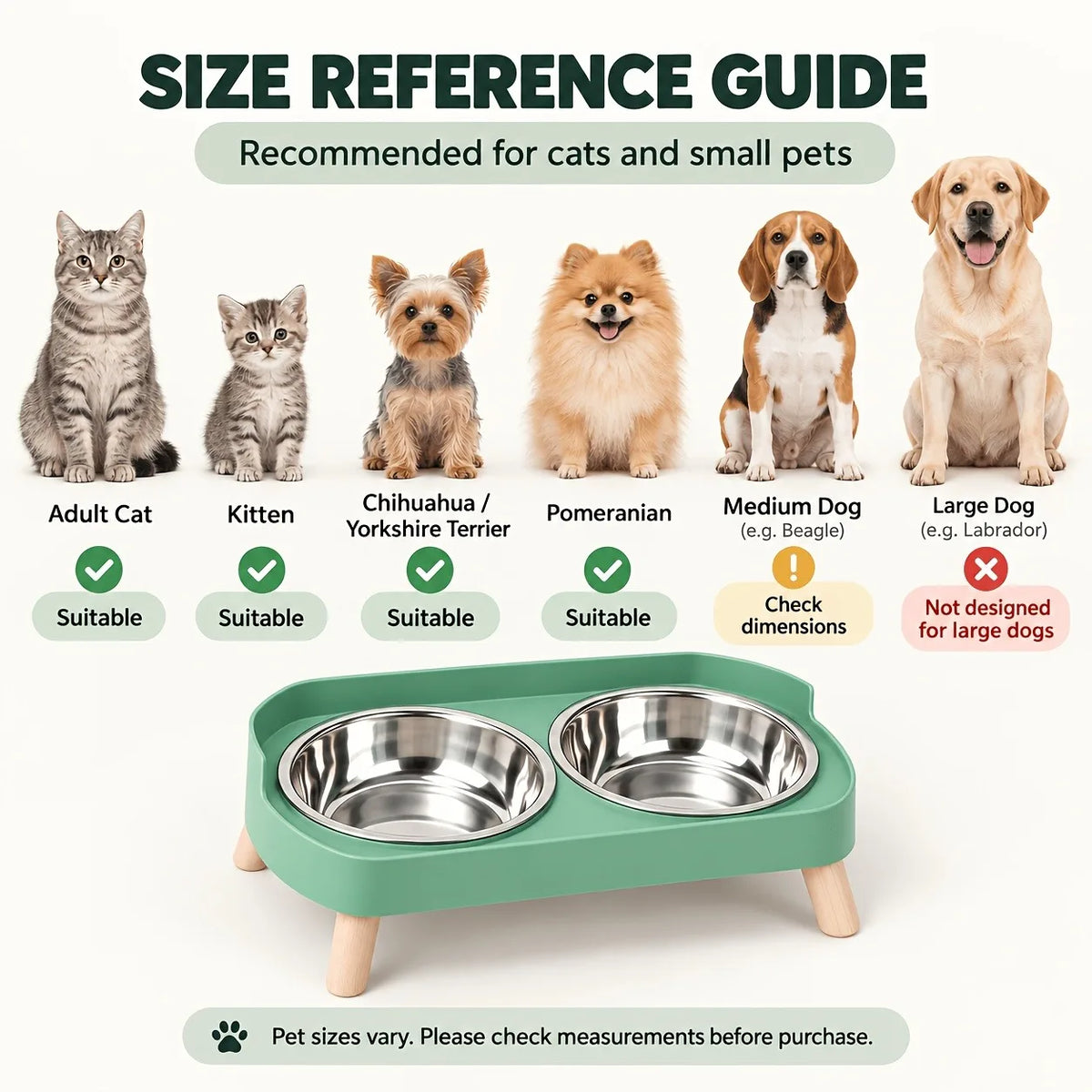 Elevated Cat Bowls Raised Food and Water Bowl Set for Indoor Anti-Vomit Neck Protection Feeder Pet Stainless Steel cat Bowls