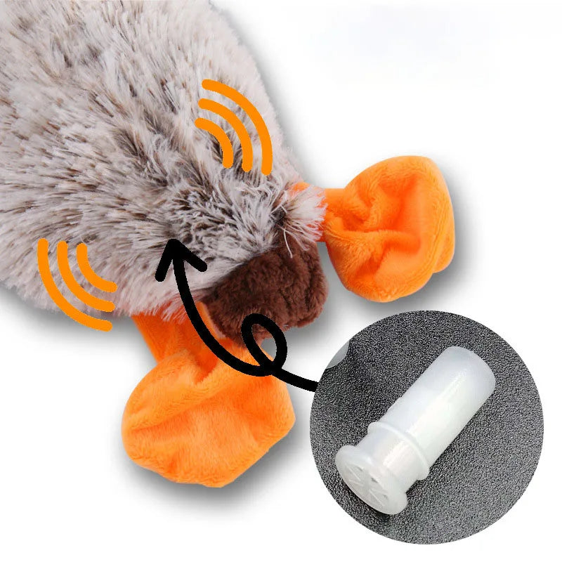 Pet Plush Duck Squeak Toy Cute Interactive Training Play Stuffed Squeaky Cleaning Tooth Dog Chewing Toys
