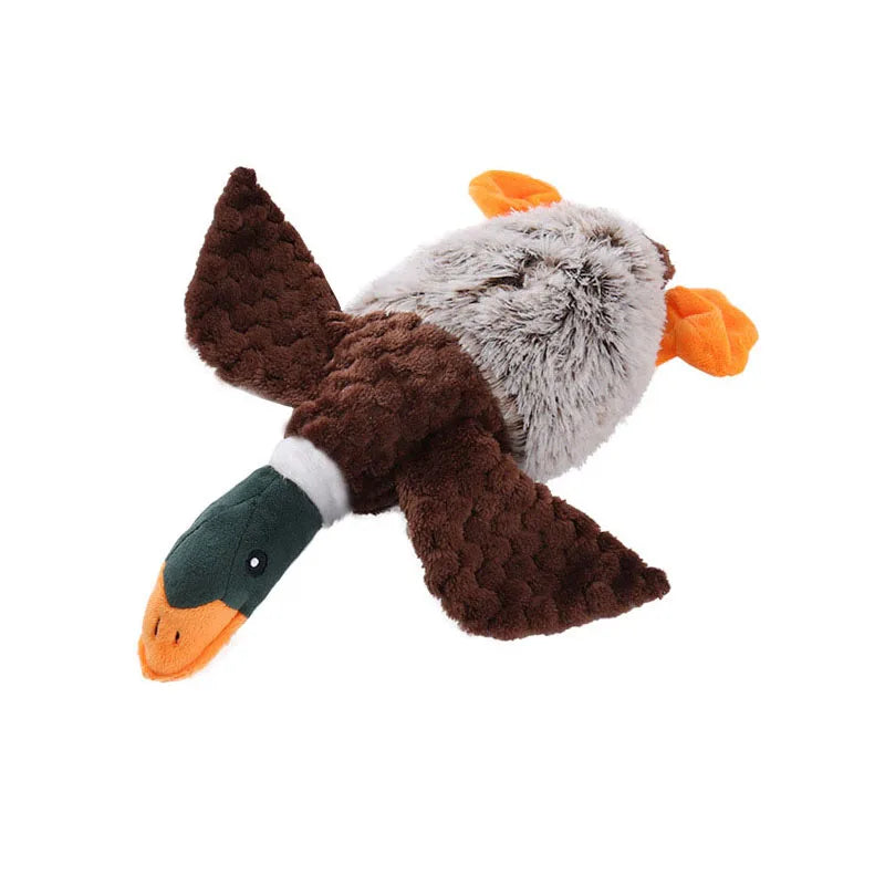 Pet Plush Duck Squeak Toy Cute Interactive Training Play Stuffed Squeaky Cleaning Tooth Dog Chewing Toys