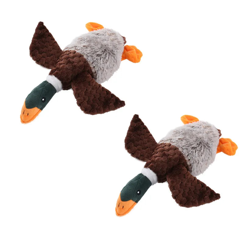 Pet Plush Duck Squeak Toy Cute Interactive Training Play Stuffed Squeaky Cleaning Tooth Dog Chewing Toys