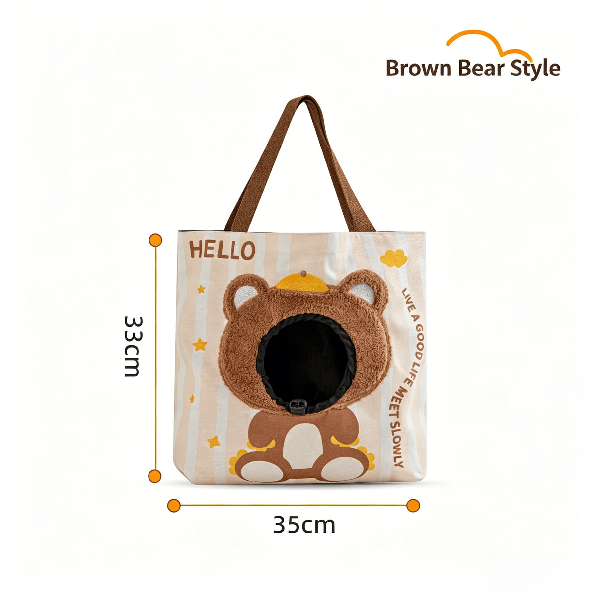 Cartoon Head Out Cat Tote Bag Breathable Canvas Portable Shoulder Carrier Large Capacity Travel Bag for Small Pets